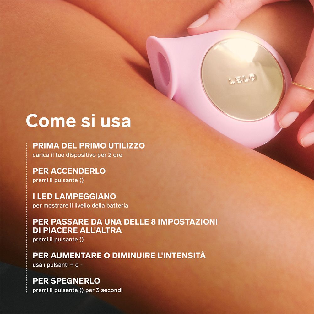 Persona con vibratore rosa. Testo: Come si usa.