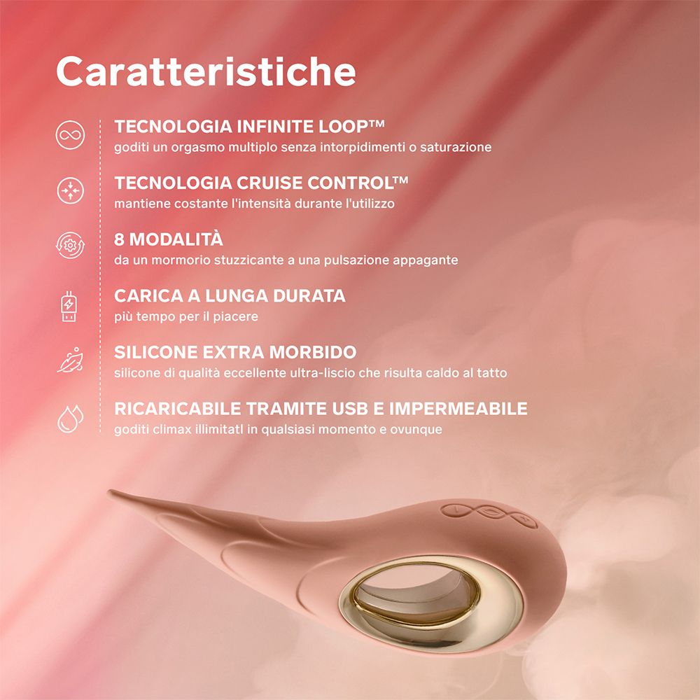 Eigenschaften: Infinite Loop, Cruise Control, 8 Modi, lange Akkulaufzeit, weiches Silikon, USB-Aufladung.