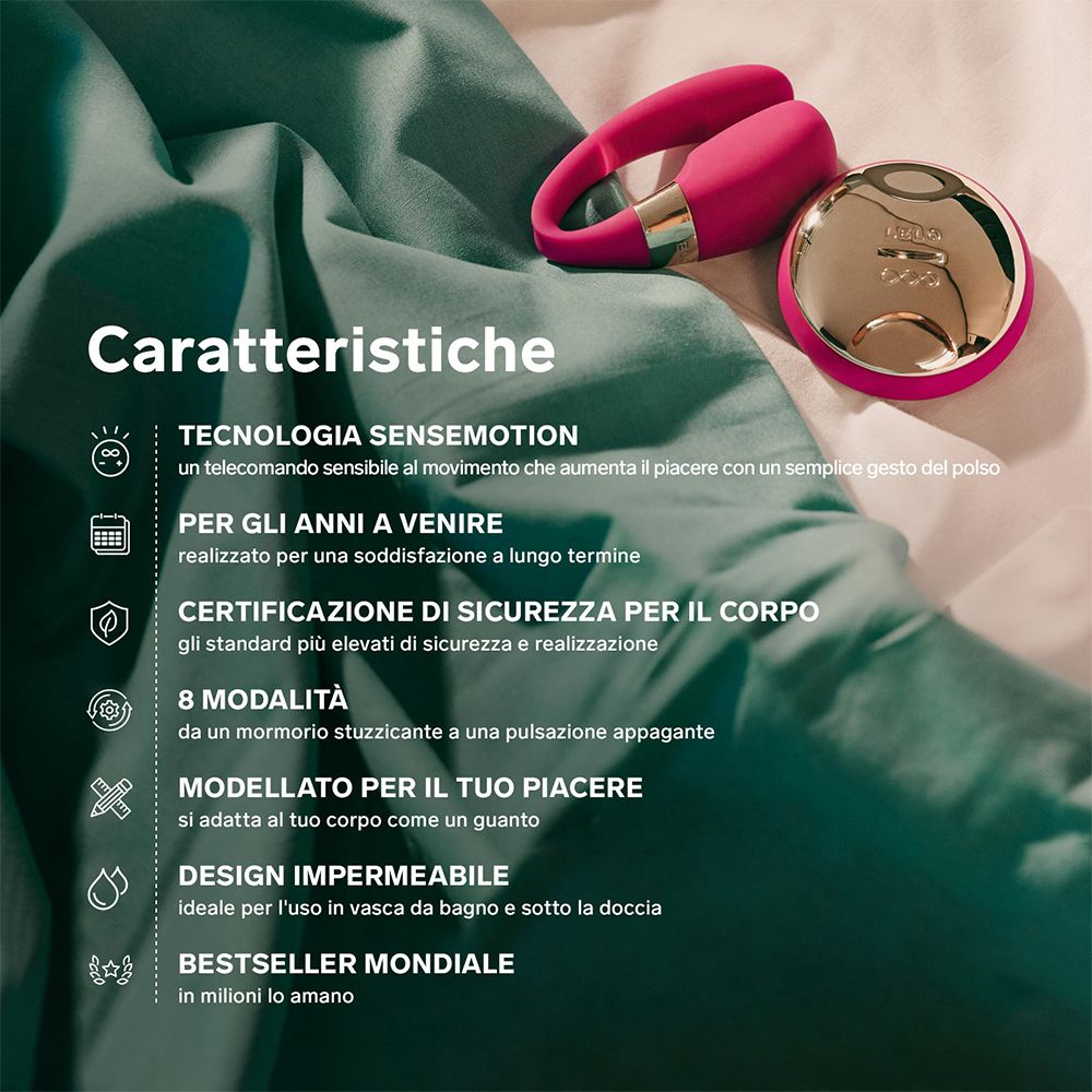 Rosa Gerät und Bedienelement auf Stoff. Text: SenseMotion, 8 Modi, wasserdicht.