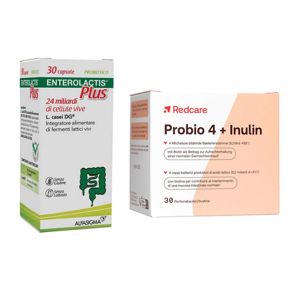 Alfasigma Enterolactis Plus Capsule + Redcare Probio 4 + Inulina