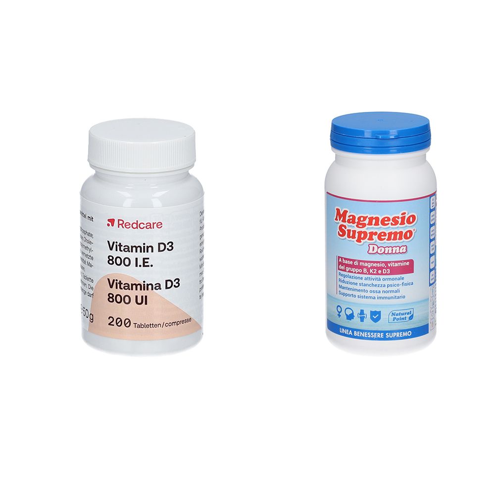 Redcare Vitamina D3 800 U.I. +	Natural Point Magnesio Supremo® Donna