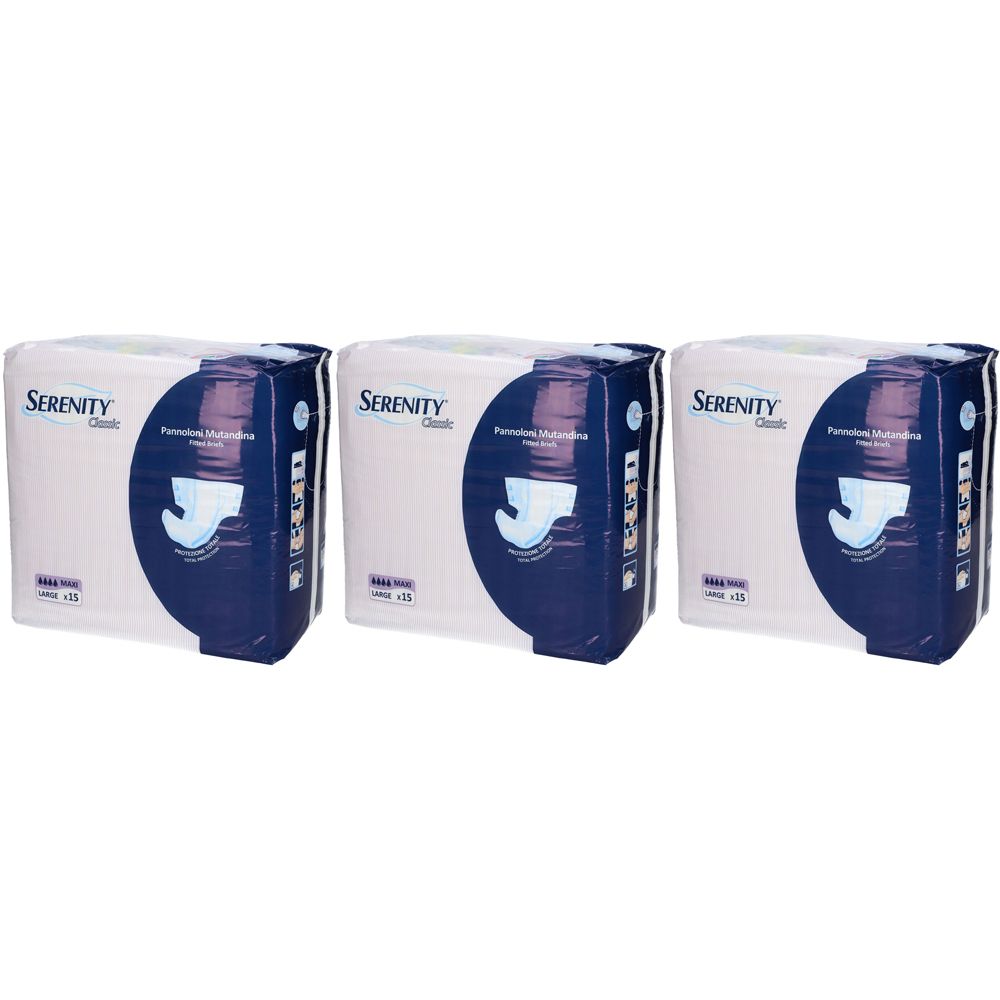 Serenity® Classic Pannoloni Mutandina Maxi Set da 3 3x15 pz Slip per l