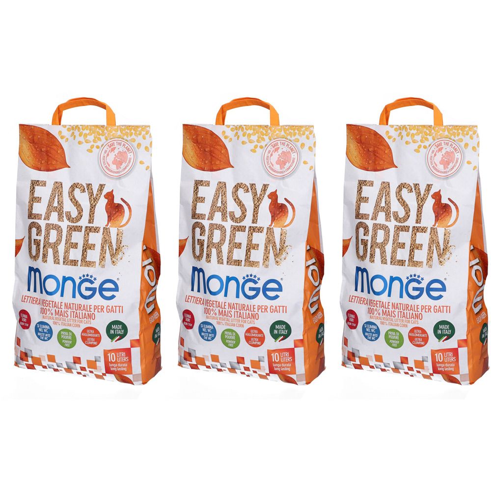 Monge Lettiera Easy Green 100% Mais Italiano Set da 3