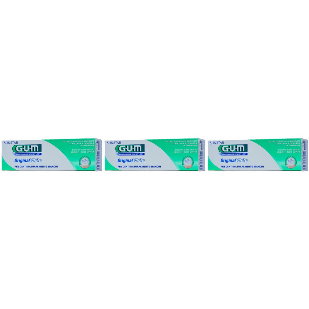 Gum® Original White per Denti Naturalmente Bianchi Set da 3