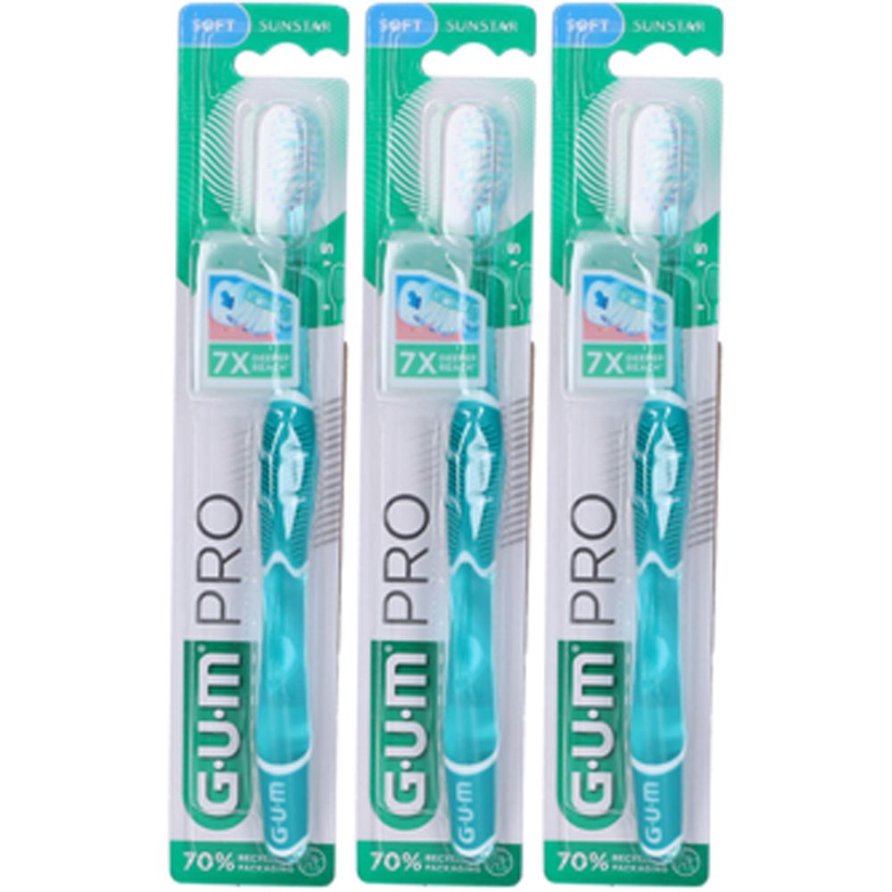 Gum® Technique® PRO Soft Spazzolino Set da 3