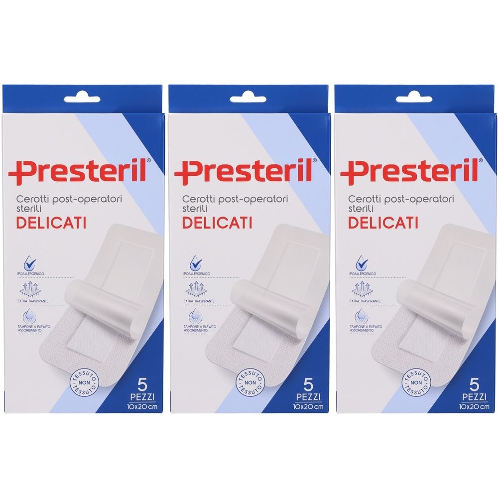 Medipresteril® Medicazioni Post-Operatorie delicate Sterili 10x20 cm Set da 3