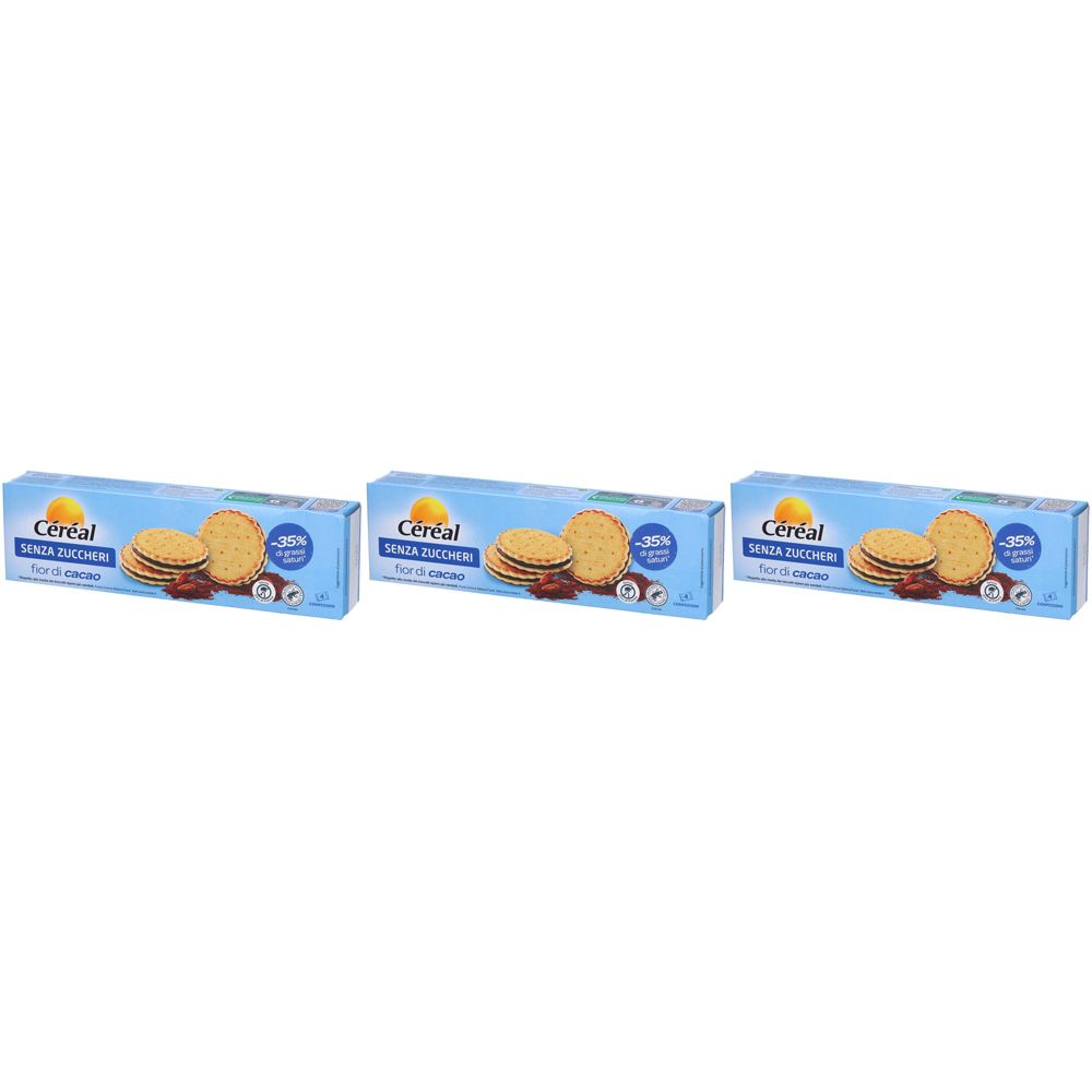 Cereal Senza Zucchero Fior Cacao Biscotti Set da 3