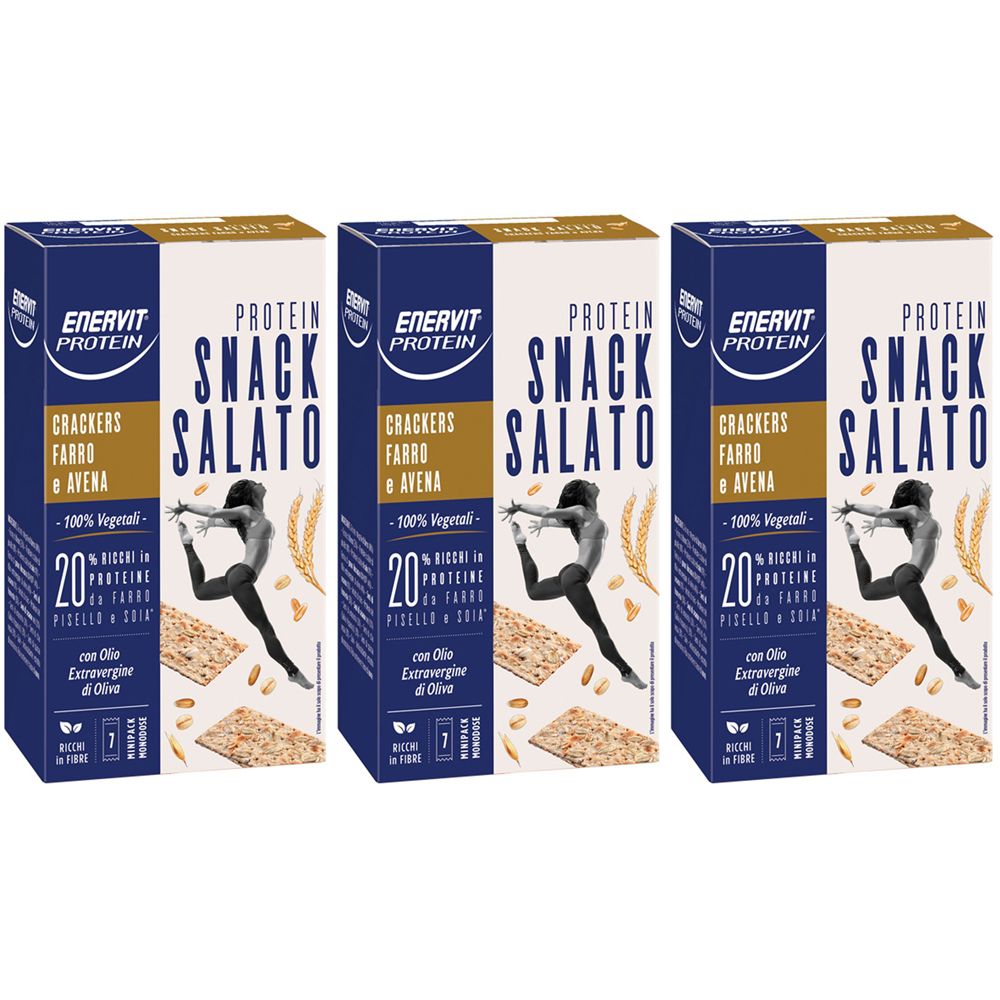 ENERVIT PROTEIN Crackers Farro e Avena Set da 3