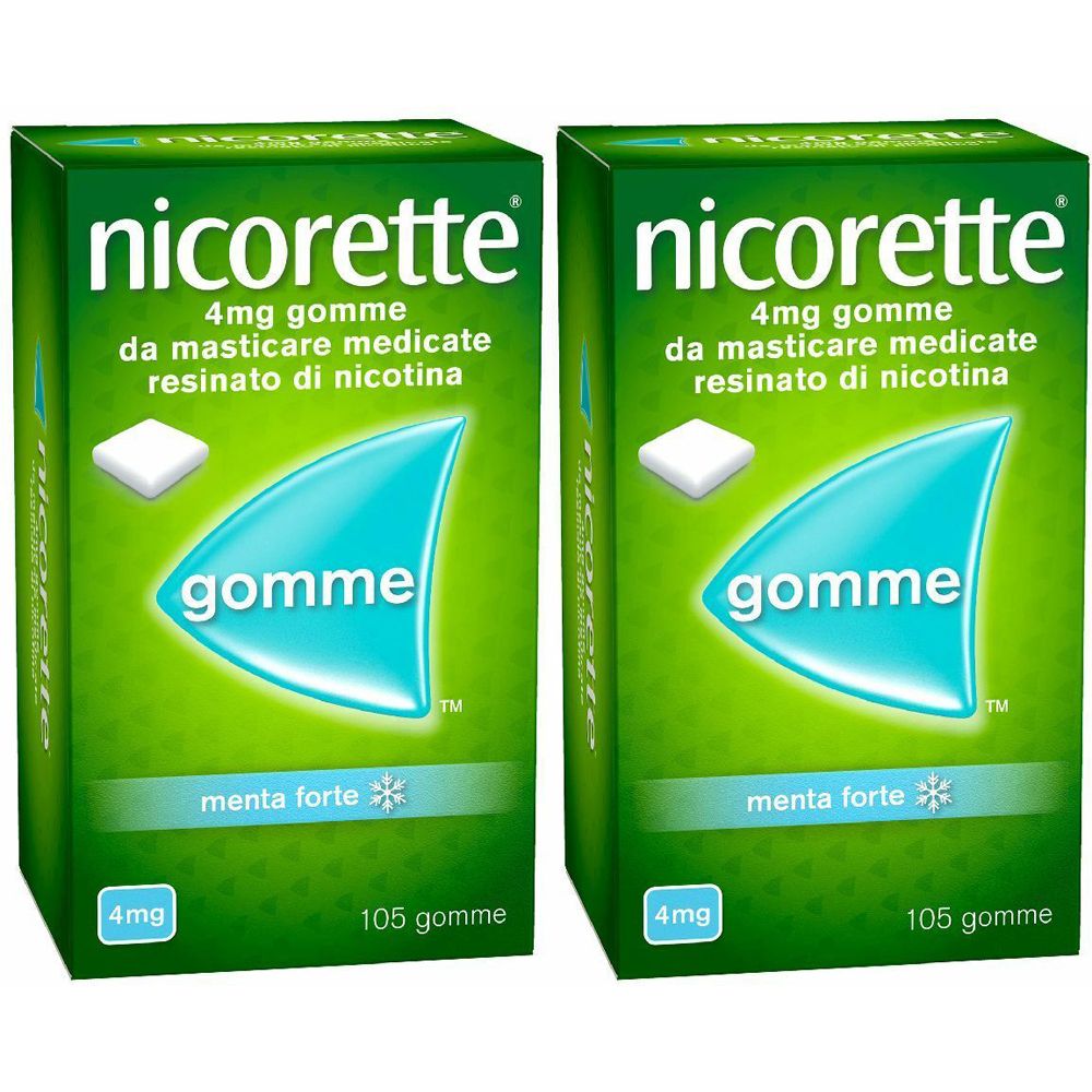 NICORETTE 4 mg gomme da masticare medicate gusto menta forte Set da 2