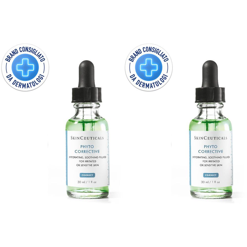 SkinCeuticals Phyto Corrective Gel Siero per le pelli sensibili o fragilizzate a base di Estratti Botanici e Acido Ialuronico 30 ml Set da 2