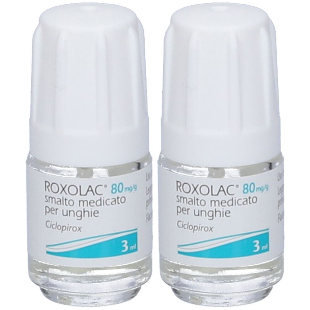 ROXOLAC® 80mg/g Smalto Medicato per Unghie Set da 2
