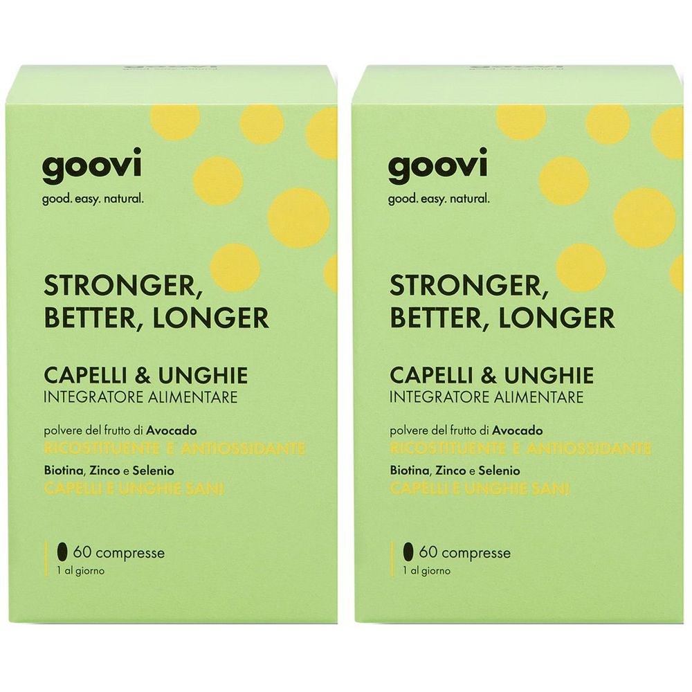 Goovi Stronger, Better, Longer Integratore Alimentare per Capelli & Unghie Compresse Set da 2