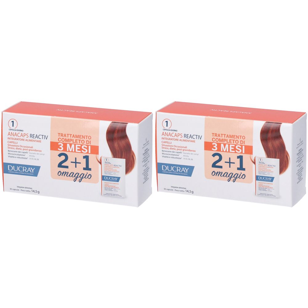 DUCRAY Anacaps Reactiv Integratore Alimentare Capelli Situazioni Occasionali Set da 2
