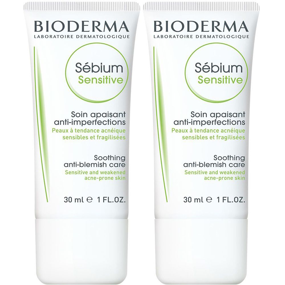 BIODERMA Sebium Sensitive Crema lenitiva anti imperfezioni pelle acneica Set da 2
