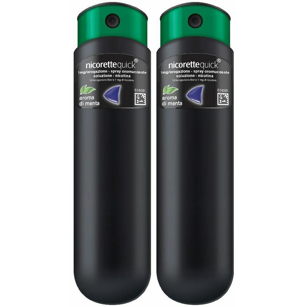 Nicorettequick Spray per Alleviare Astinenza da Nicotina Menta Set da 2