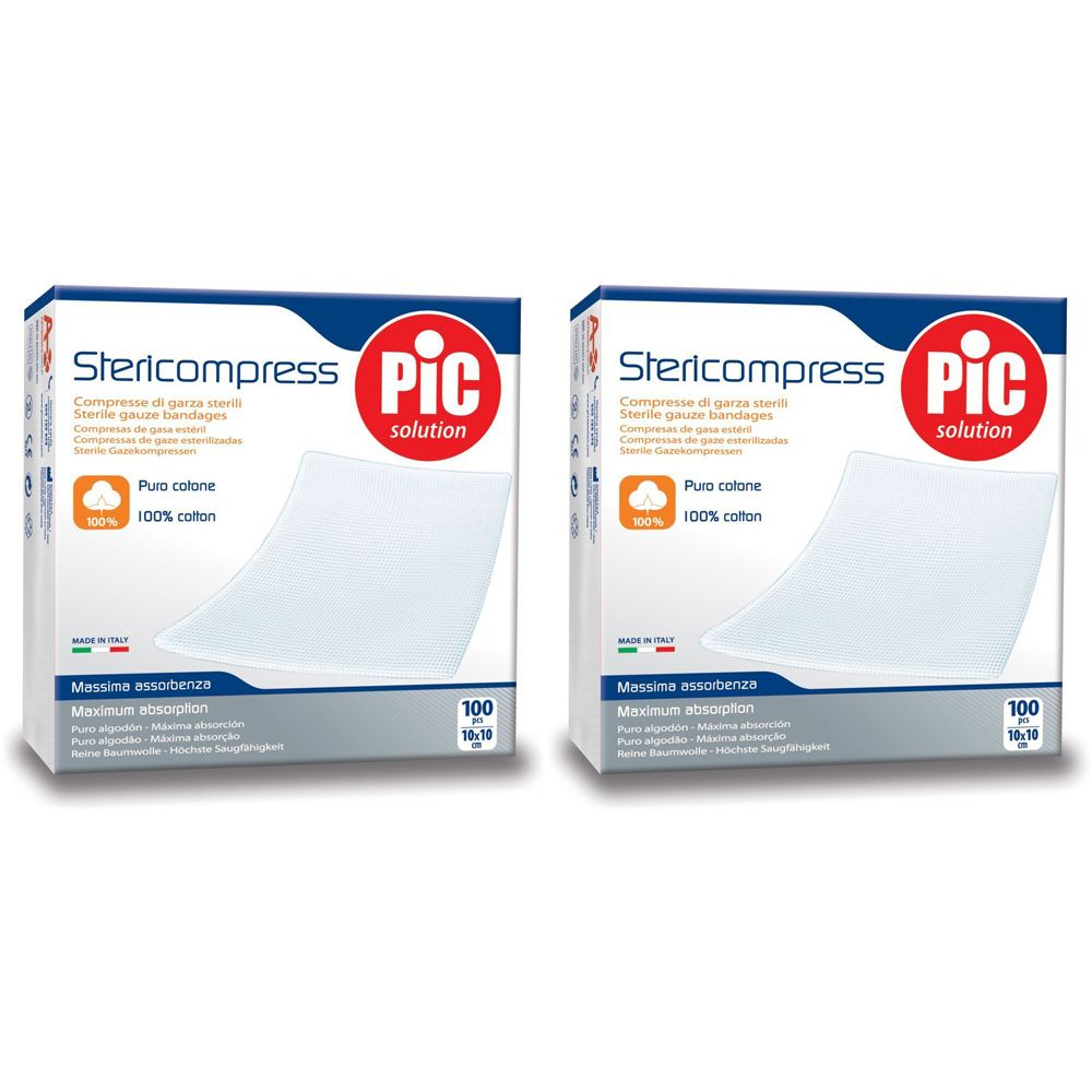 Pic Solution Stericompress 10 cm x 10 cm Set da 2