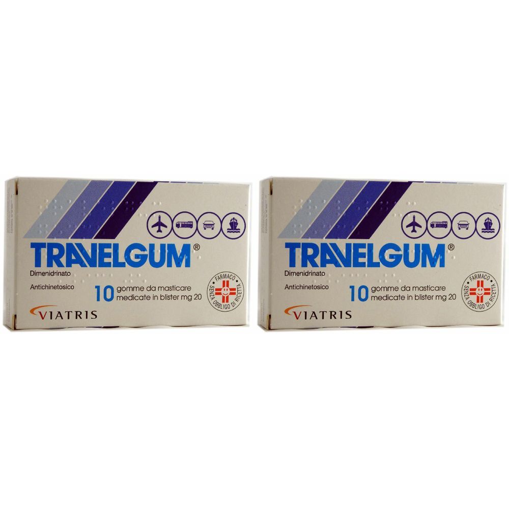 TRAVELGUM 20 mg Gomme da masticare medicate Set da 2