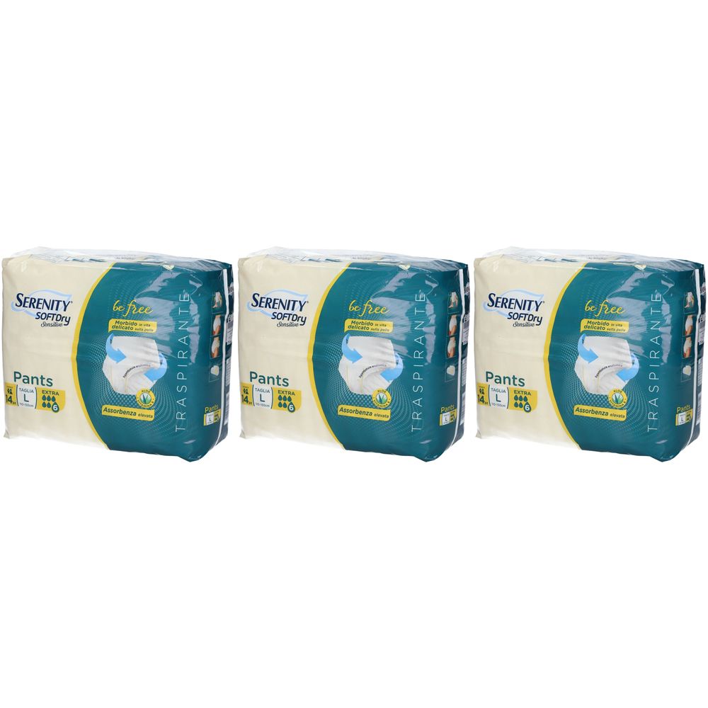 Serenity SoftDry Sensitive Be Free Pants L Set da 3
