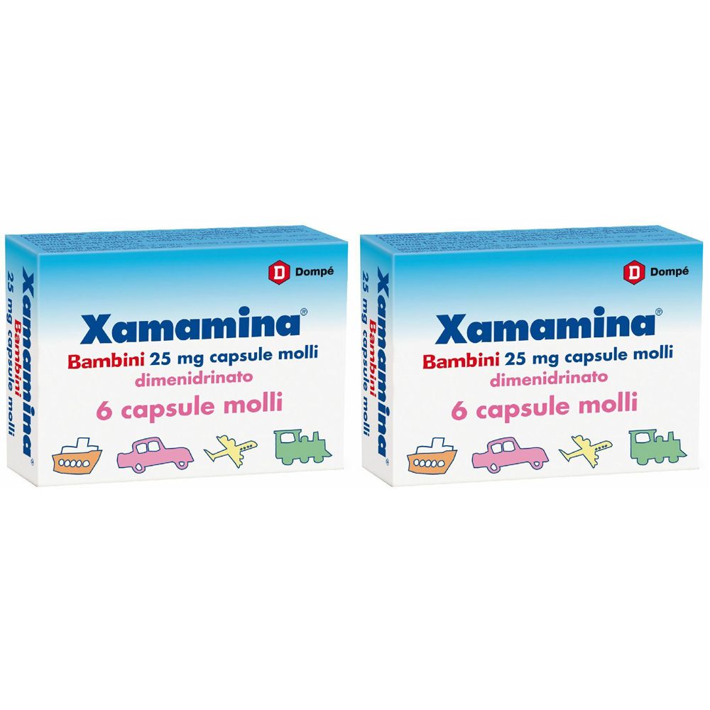 XAMAMINA MAL DI VIAGGIO Bambini 25 mg capsule molli Set da 2