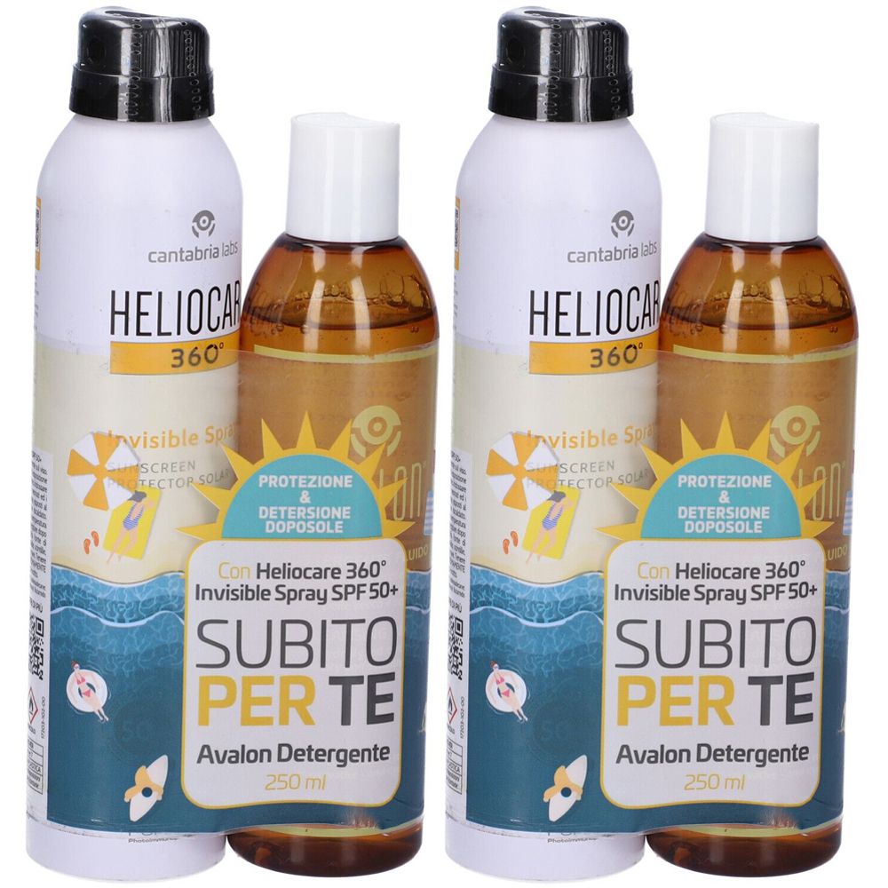 Heliocare 360° Invisible Spray SPF50+ 200ml + Avalon Detergente Fluido 250ml