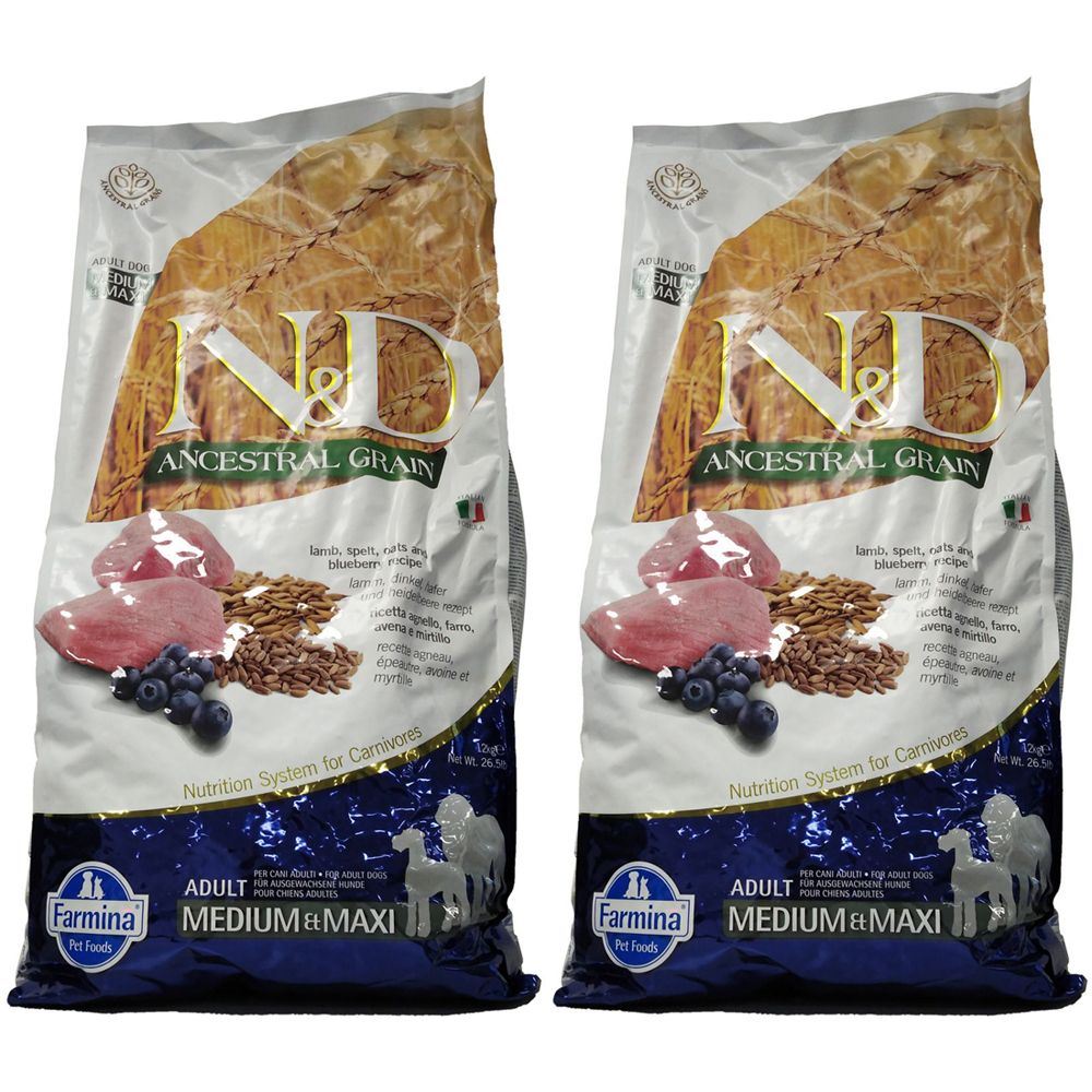 Farmina® N&D Ancestral Grain Canine Lamb & Blueberry Adult Medium & Maxi