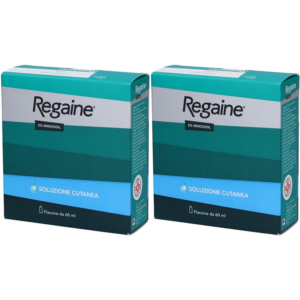 Regaine 2% Minoxidil Soluzione Cutanea per Alopecia Androgenetica Caduta Capelli Set da 2