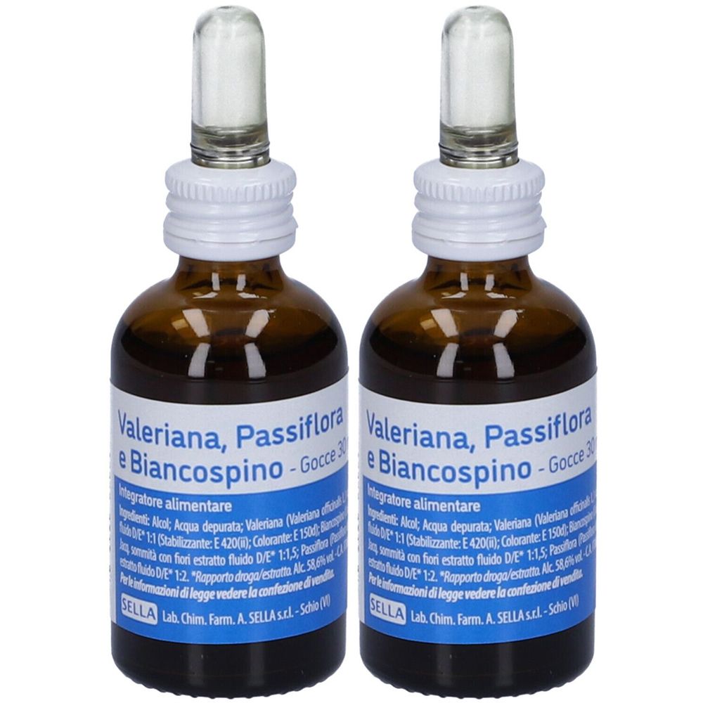 Sella Valeriana Passiflora e Biancopsino Gocce Set da 2
