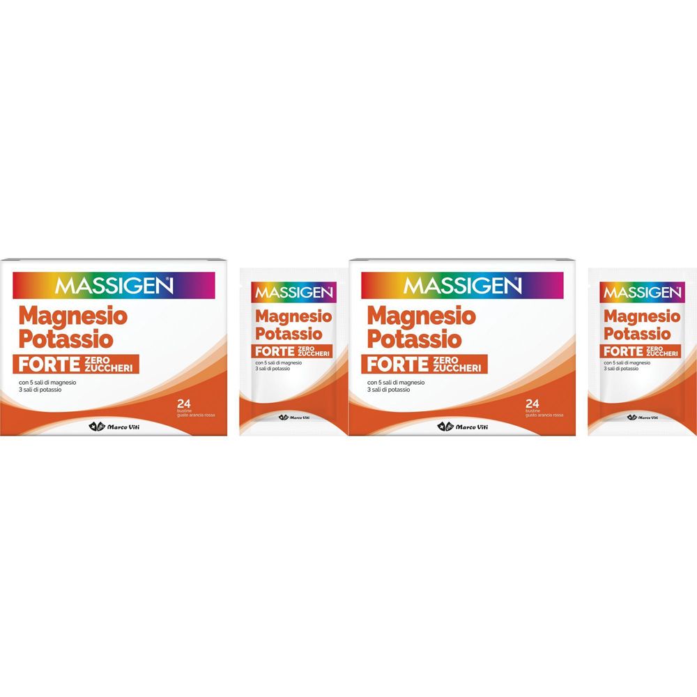 MASSIGEN Magnesio e Potassio FORTE Zero Zuccheri Set da 2