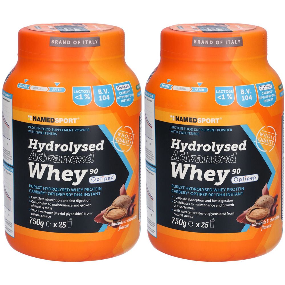 NAMEDSPORT® Hydrolysed Advanced Whey Choco Almond Set da 2