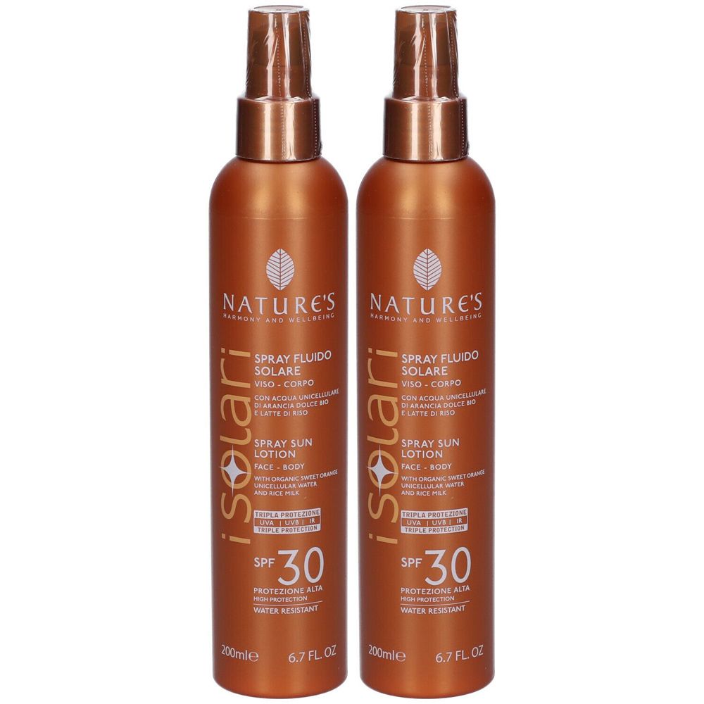 NATURE'S iSolari Spray Fluido Solare SPF 30 Set da 2