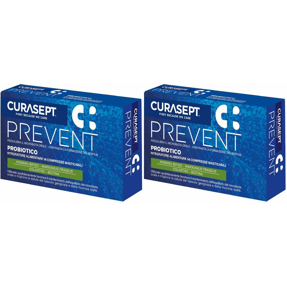 Curasept Prevent Probiotico Compresse Masticabili Set da 2