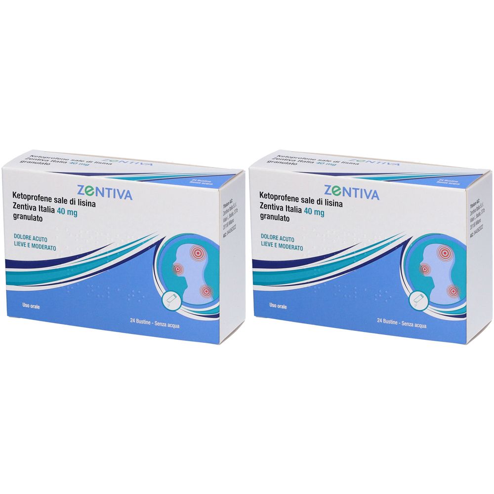 Ketoprofene Sale Di Lisina Zentiva Italia 40 Mg Granulato Set da 2
