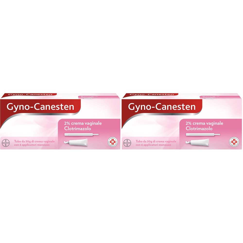 Gyno-Canesten Crema Intima per Candida, Prurito, Bruciore Intimo e Perdite Set da 2