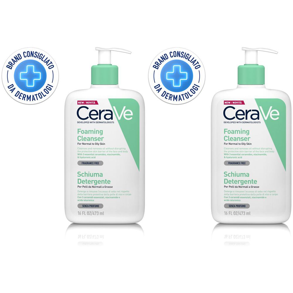 CeraVe Schiuma Detergente Viso Pelle Grassa Seboregolatrice 473 ml Set