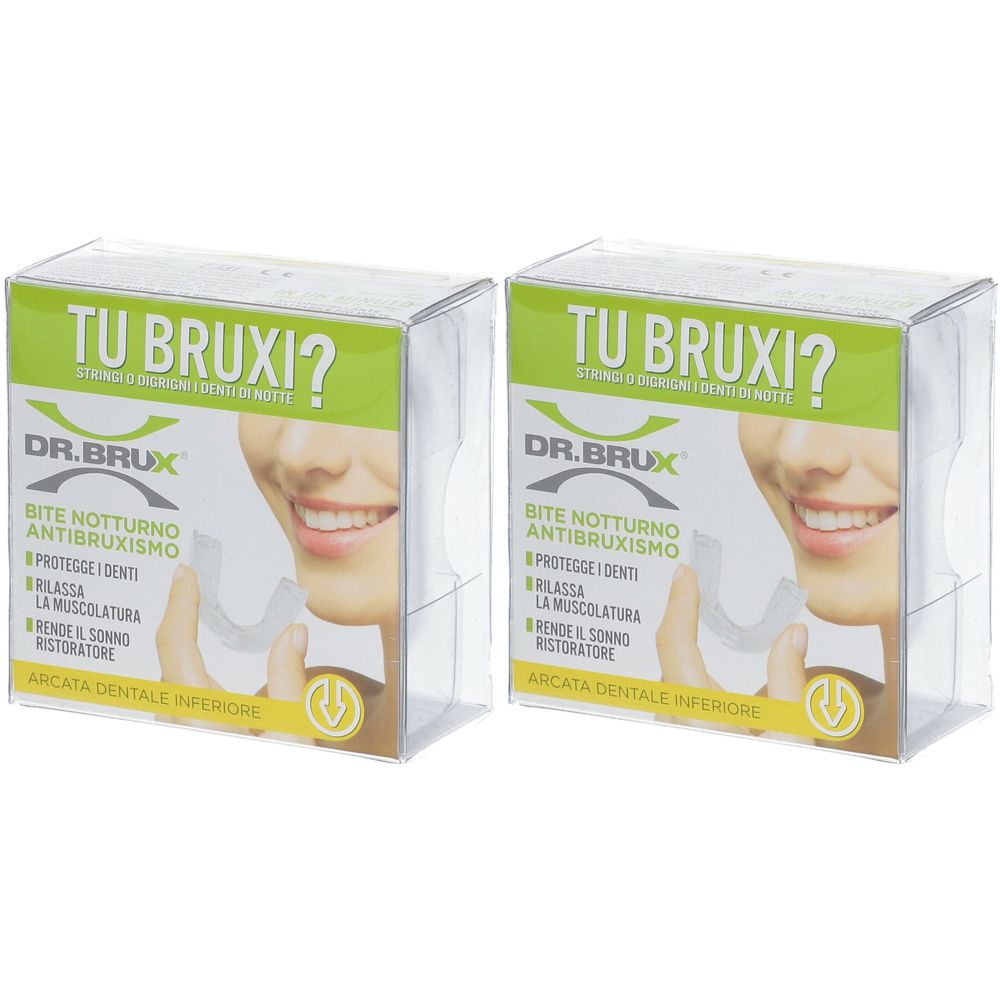 DR. BRUX® Bite Notturno Antibruxismo Arcata Dentale Inferiore Set da 2