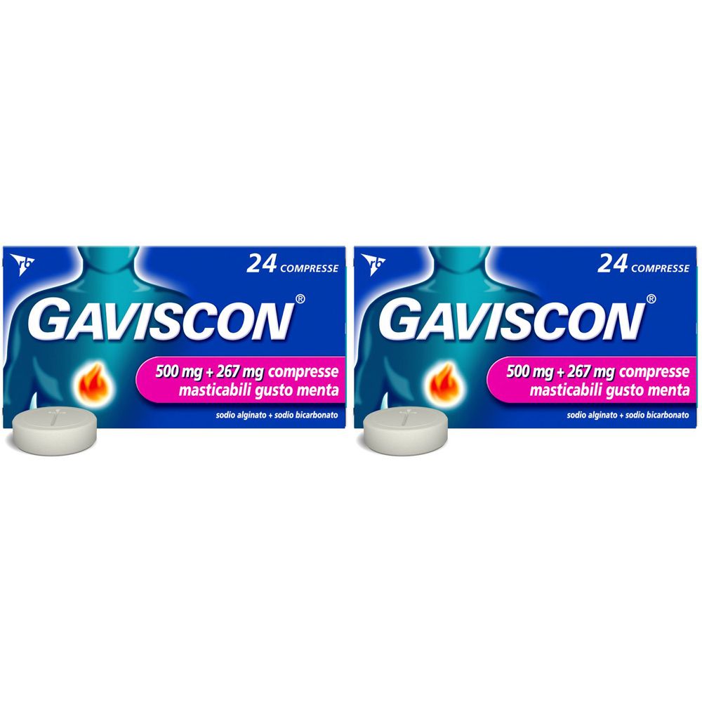 GAVISCON® 500+267 mg Compresse Masticabili Menta Set da 2