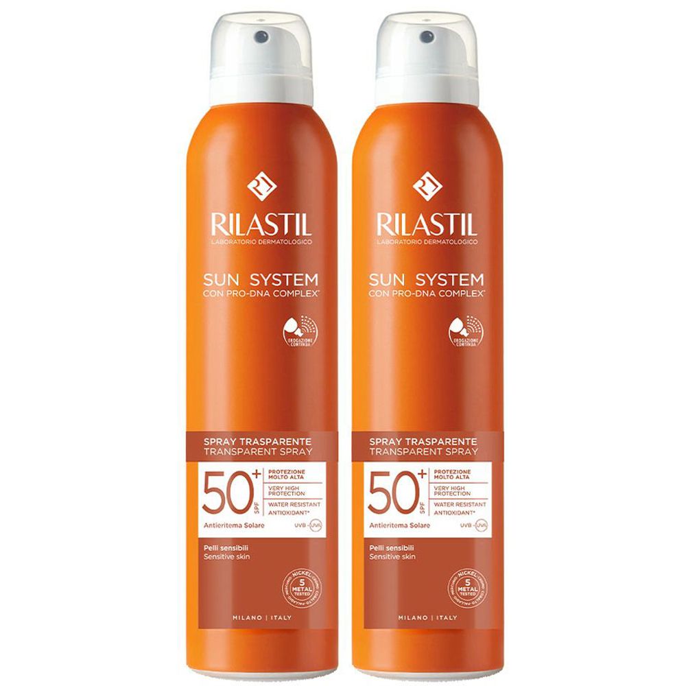 RILASTIL® Sun System Trasparent Spray Spf 50+ Set da 2