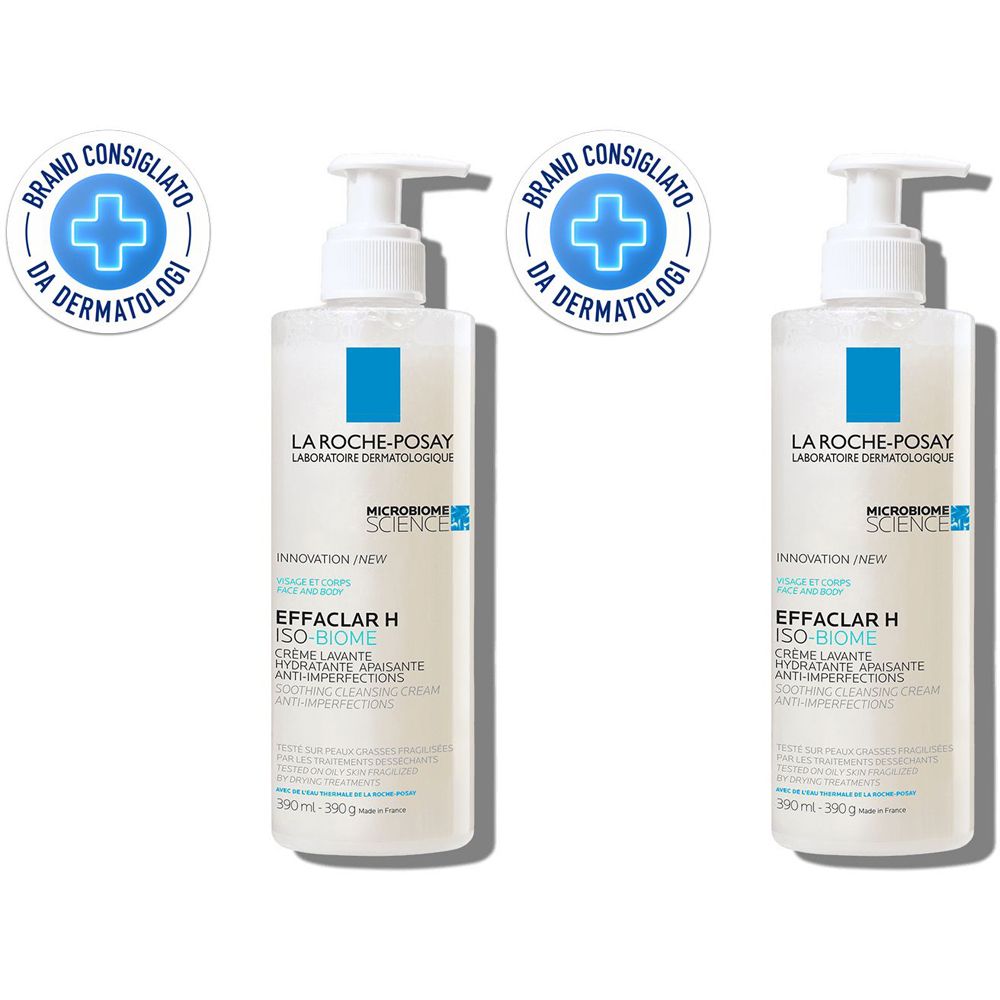 La Roche Posay Effaclar H Iso-biome Crema Detergente Set da 2