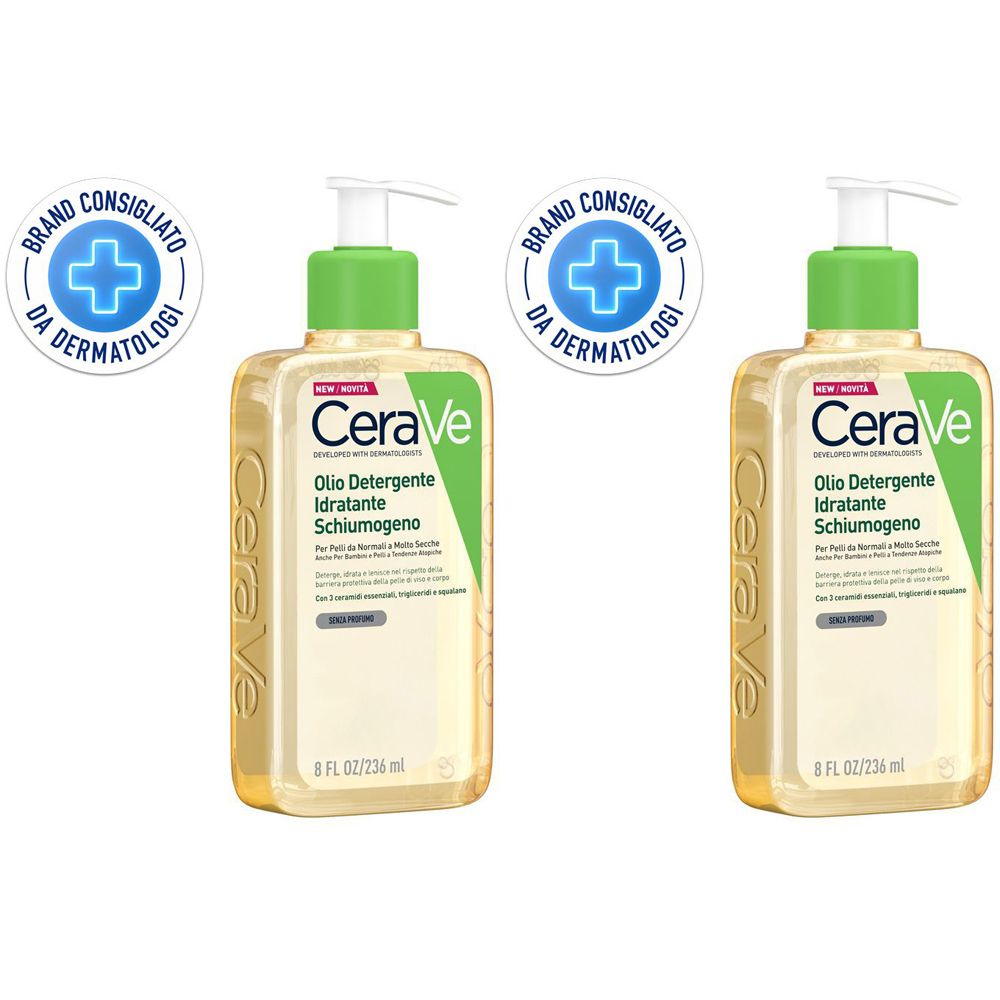 CeraVe Olio detergente idratante  Deterge, idrata e lenisce. Con 3 ceramidi essenziali, trigliceridi e squalene da olio di origine vegetale 236 ml