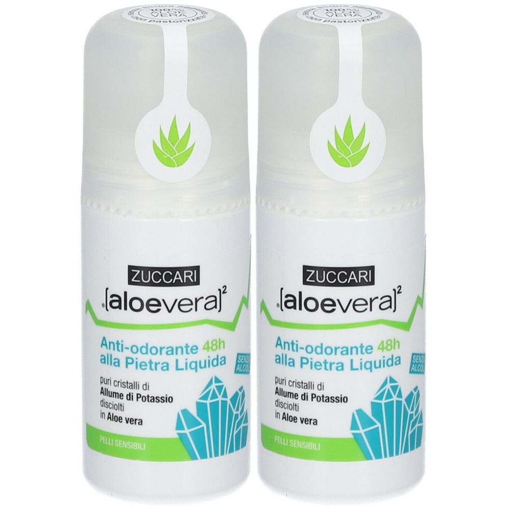 ZUCCARI Anti-odorante 48H alla Pietra Liquida (Roll-on) Set da 2