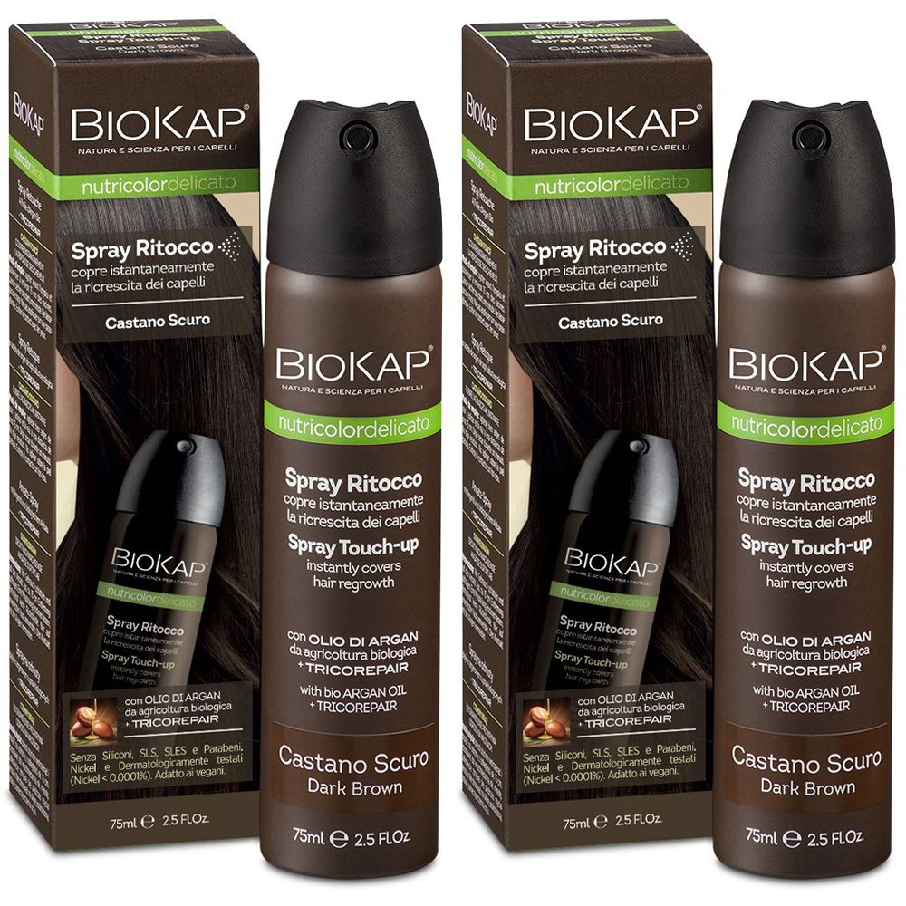 BIOSLINE Biokap® Spray Ritocco Castano Scuro Set da 2