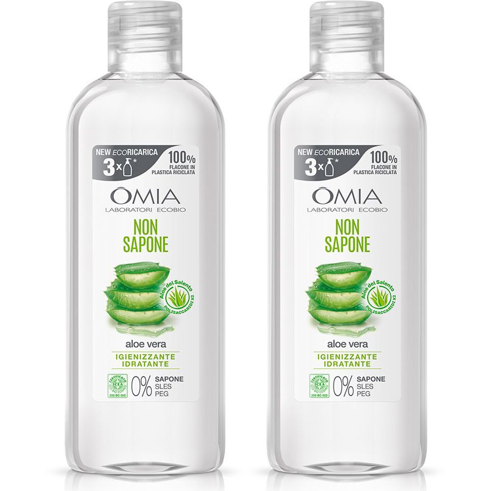 OMIA Ecoricarica Non Sapone Aloe del Salento Set da 2
