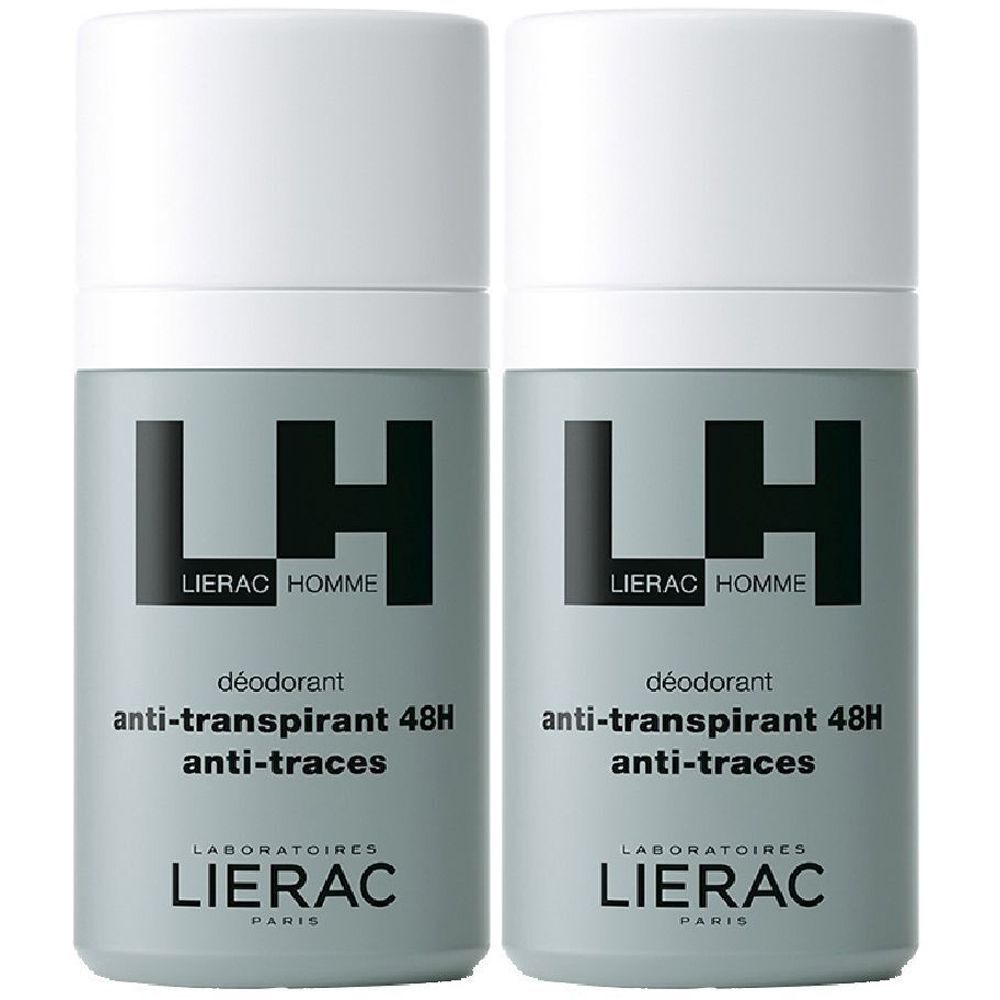 LIERAC Homme Deodorante Anti-traspirante e Anti-traccia Set da 2