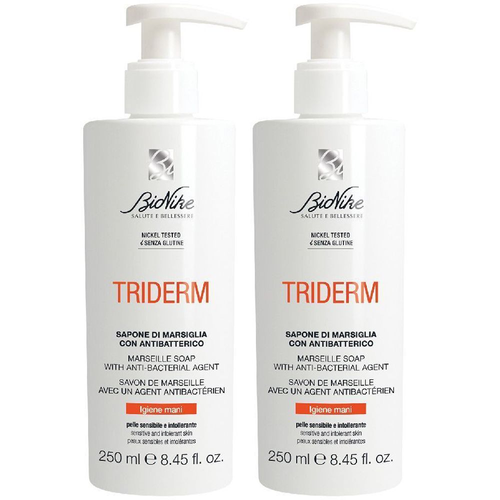 BioNike TRIDERM Sapone di Marsiglia con Antibatterico Set da 2