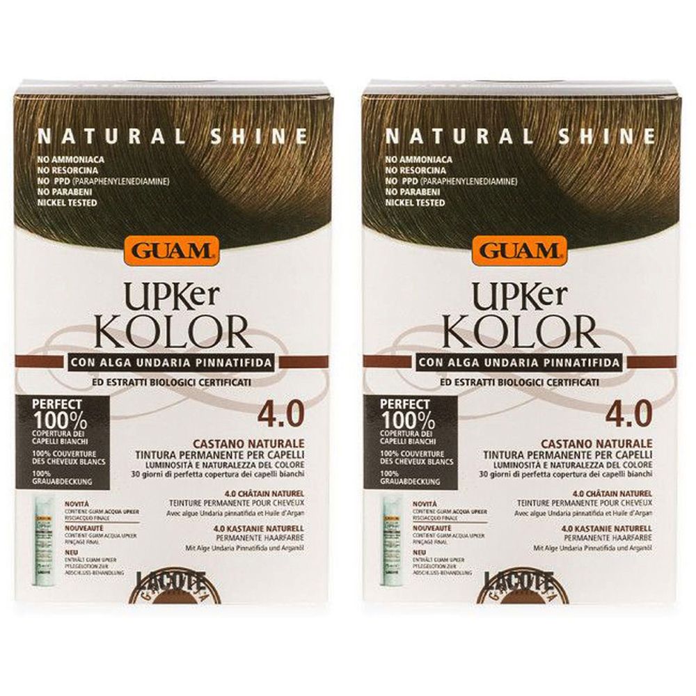 GUAM® Upker Kolor Tinta Capelli Castano Naturale 4.0 Idf Set da 2