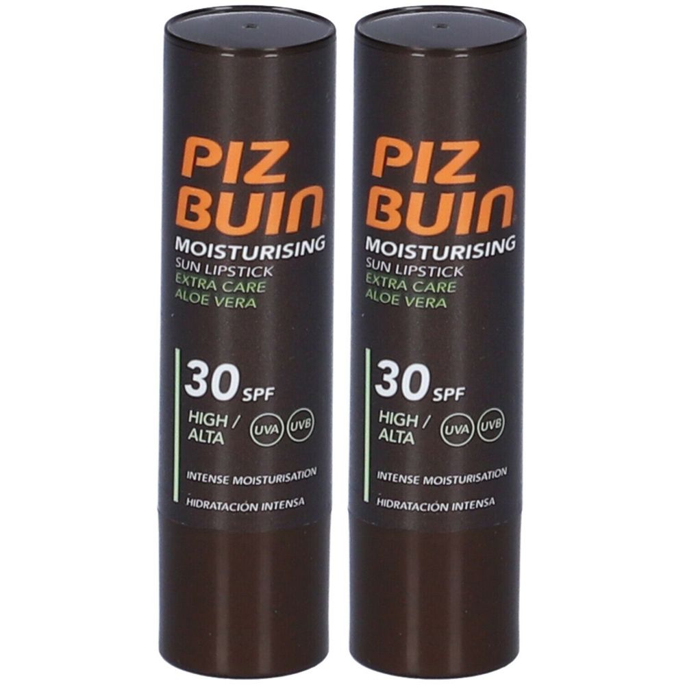 PIZ BUIN Moisturizing Sun Lipstick Extra Care Aloe Vera SPF 30 Set da 2