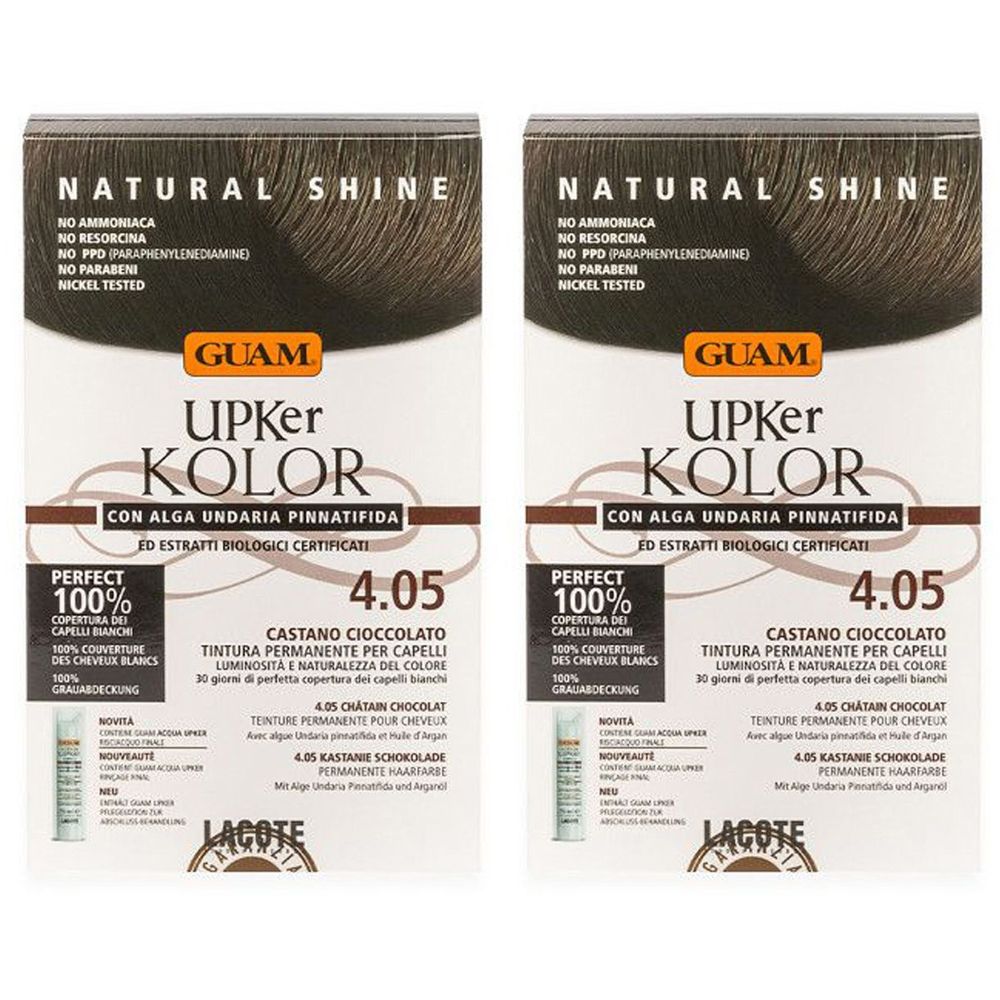 GUAM® Upker Kolor Tinta Capelli Castano Ciccolato 4.05 Idf Set da 2