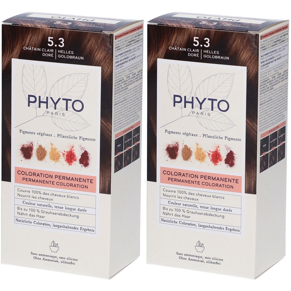 PHYTO Color Kit 5,3 Castano Chiato Dorato Set da 2