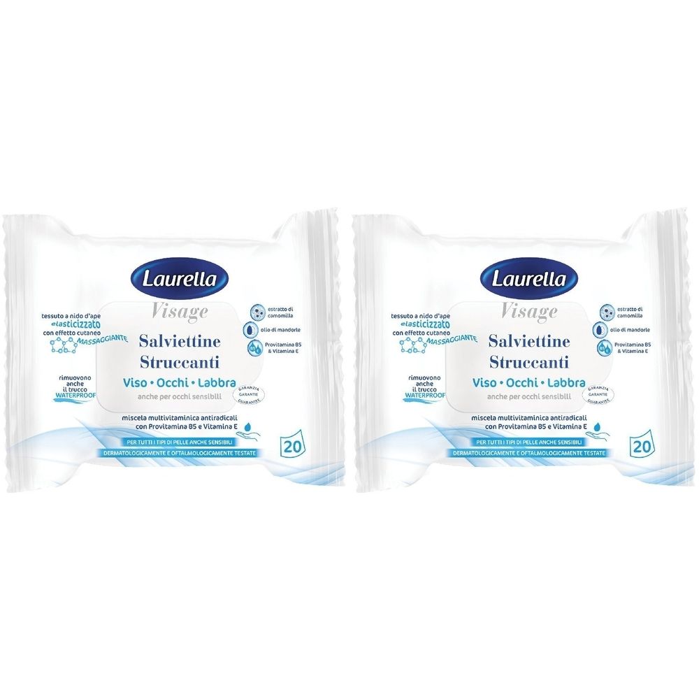Laurella Salviettine Struccanti idratanti delicate Set da 2