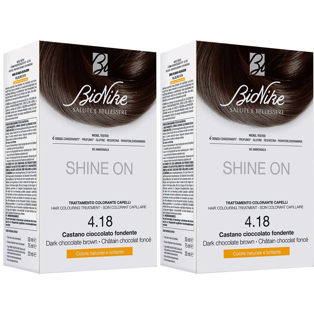 BioNike SHINE ON 4.18 Castano Cioccolato Fondente Set da 2